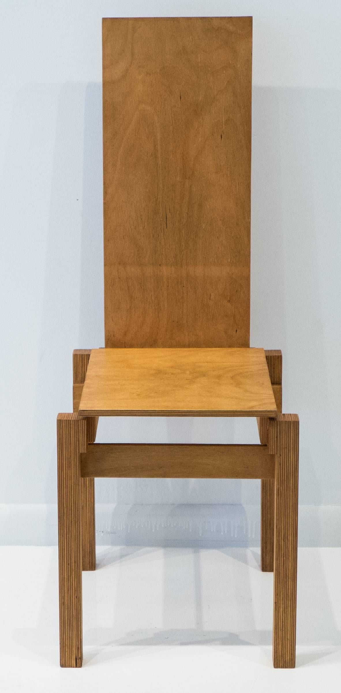American Craftsman Constructivist Chair in Birch Plywood