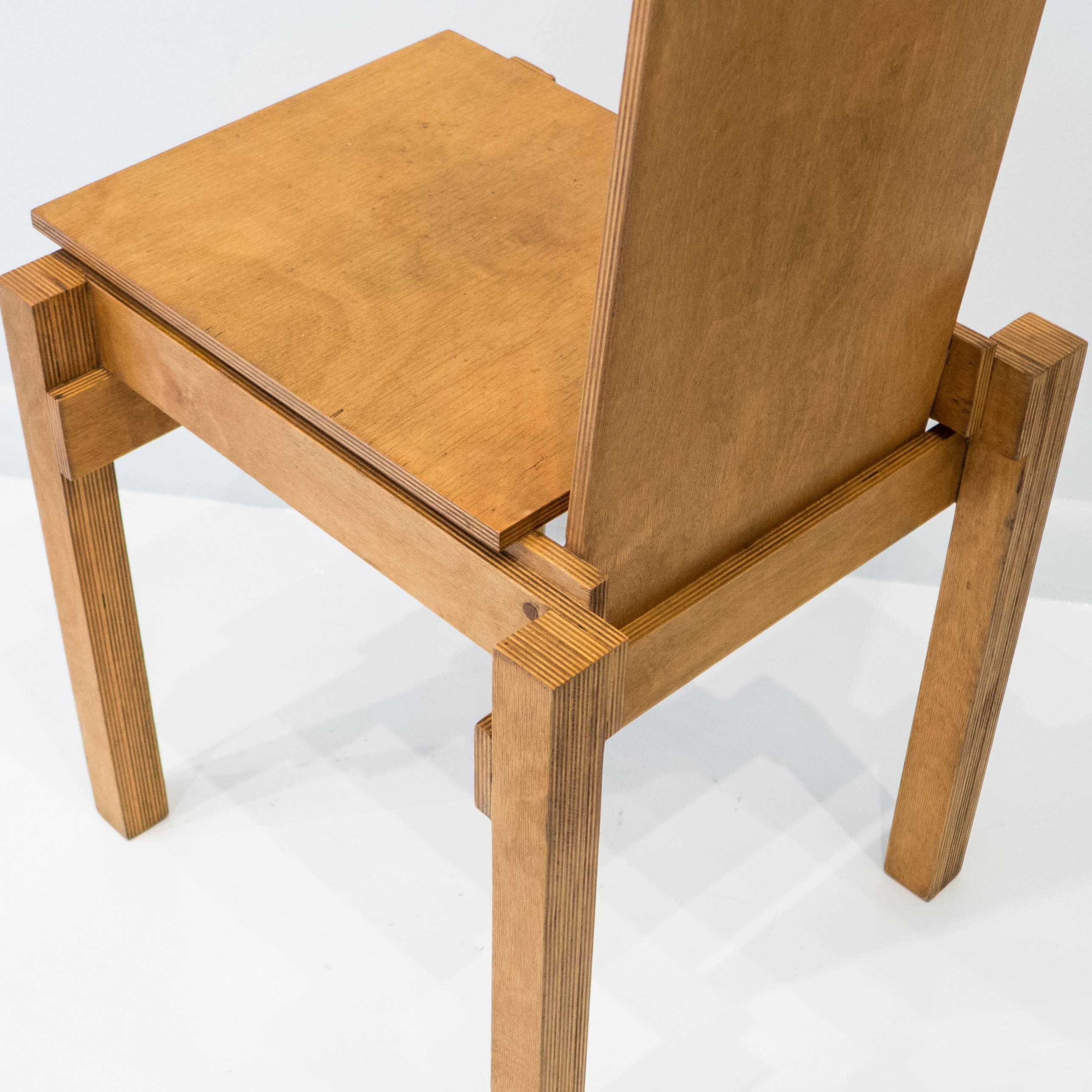 American Constructivist Chair in Birch Plywood