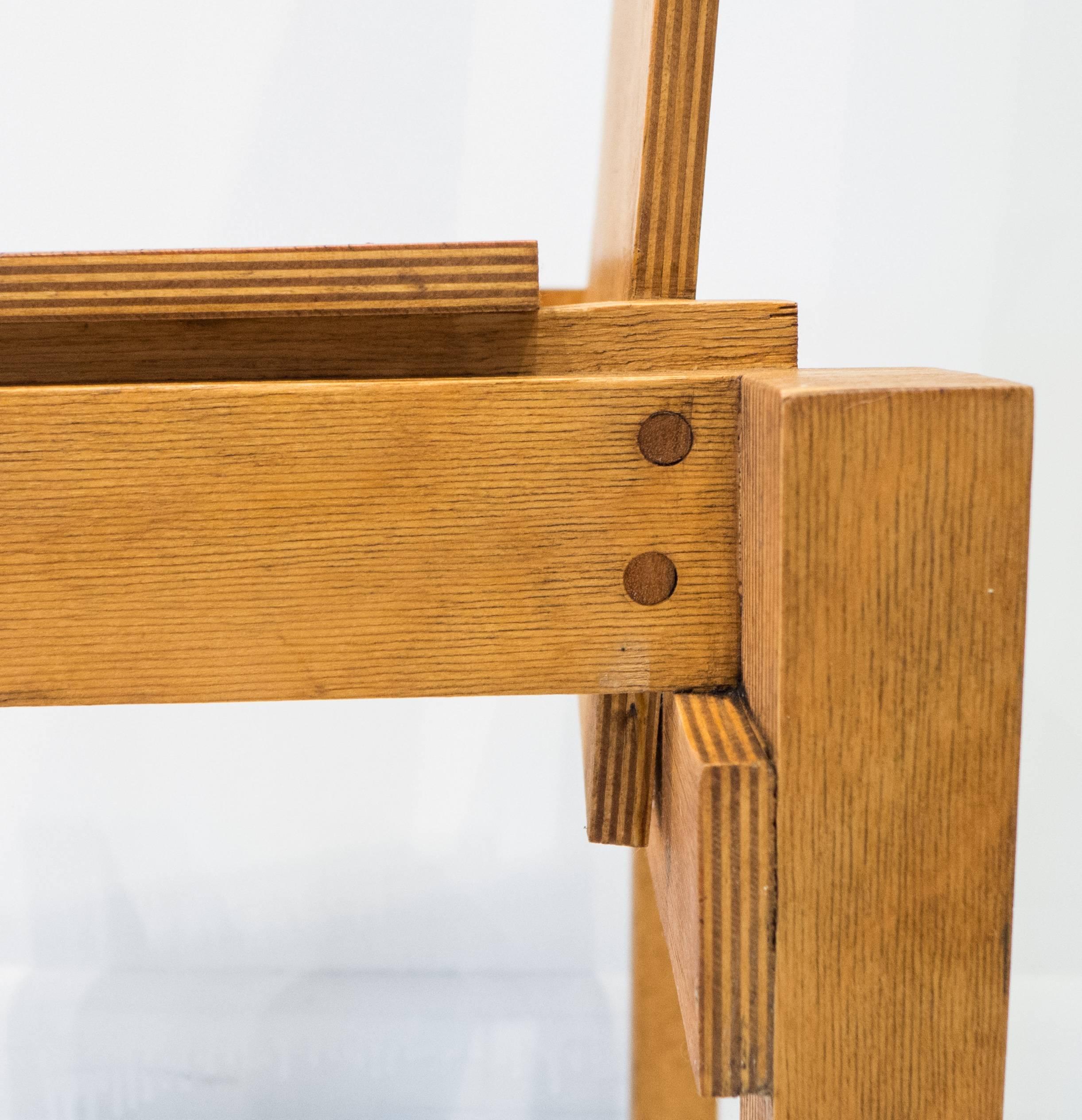 Late 20th Century Constructivist Chair in Birch Plywood