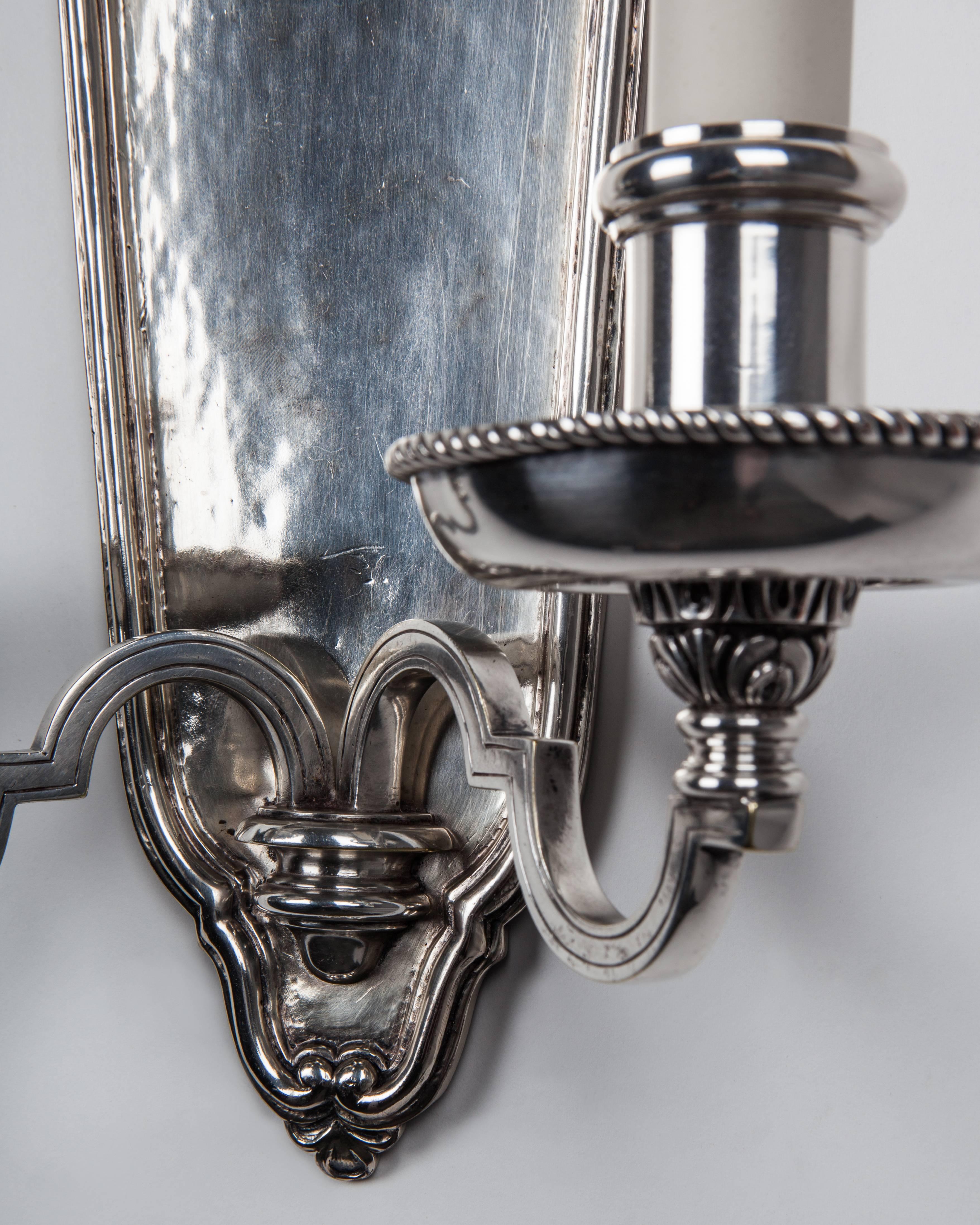 American Baroque Silver Plate Sconces, Circa 1900