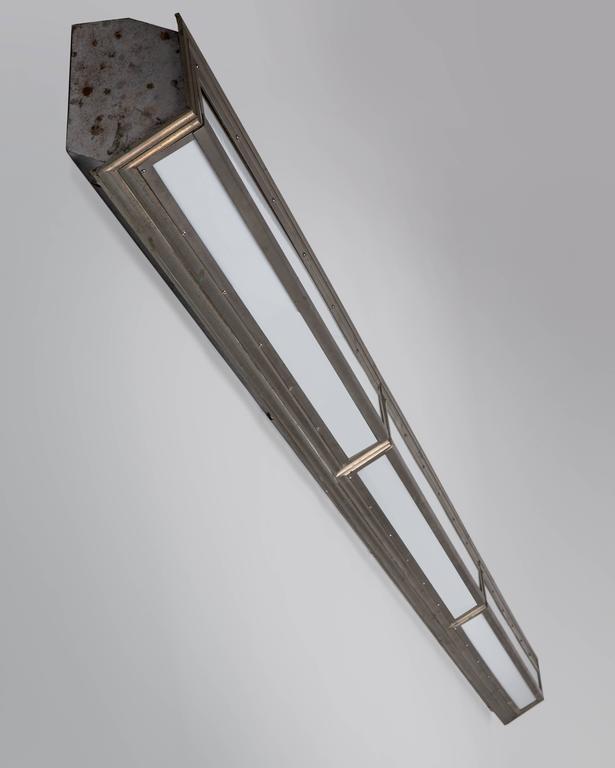 Art Deco Nickel Corner Light, Circa 1920 For Sale at 1stDibs