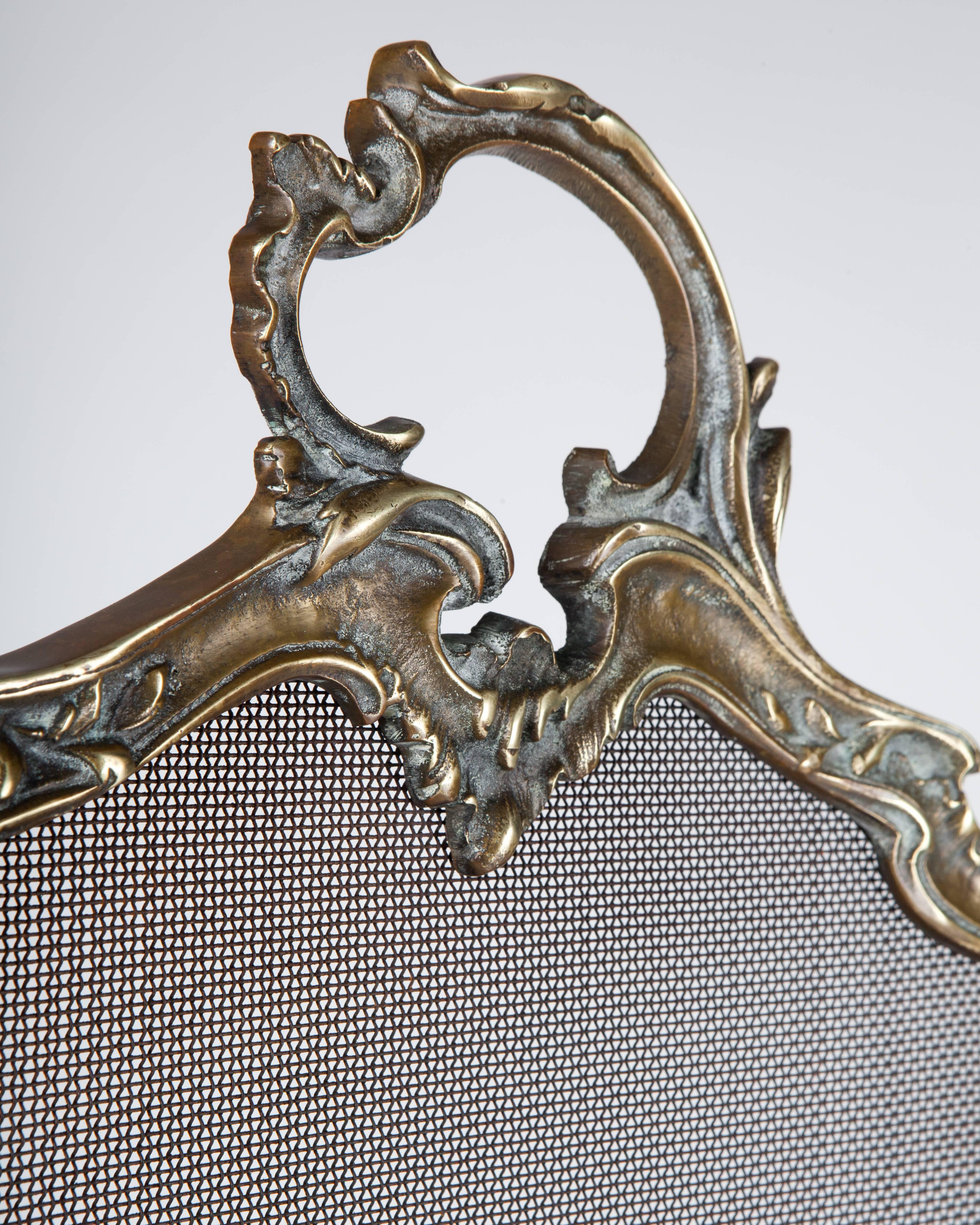 Bronze Louis XV Fire Screen, Circa 1900 In Excellent Condition In New York, NY