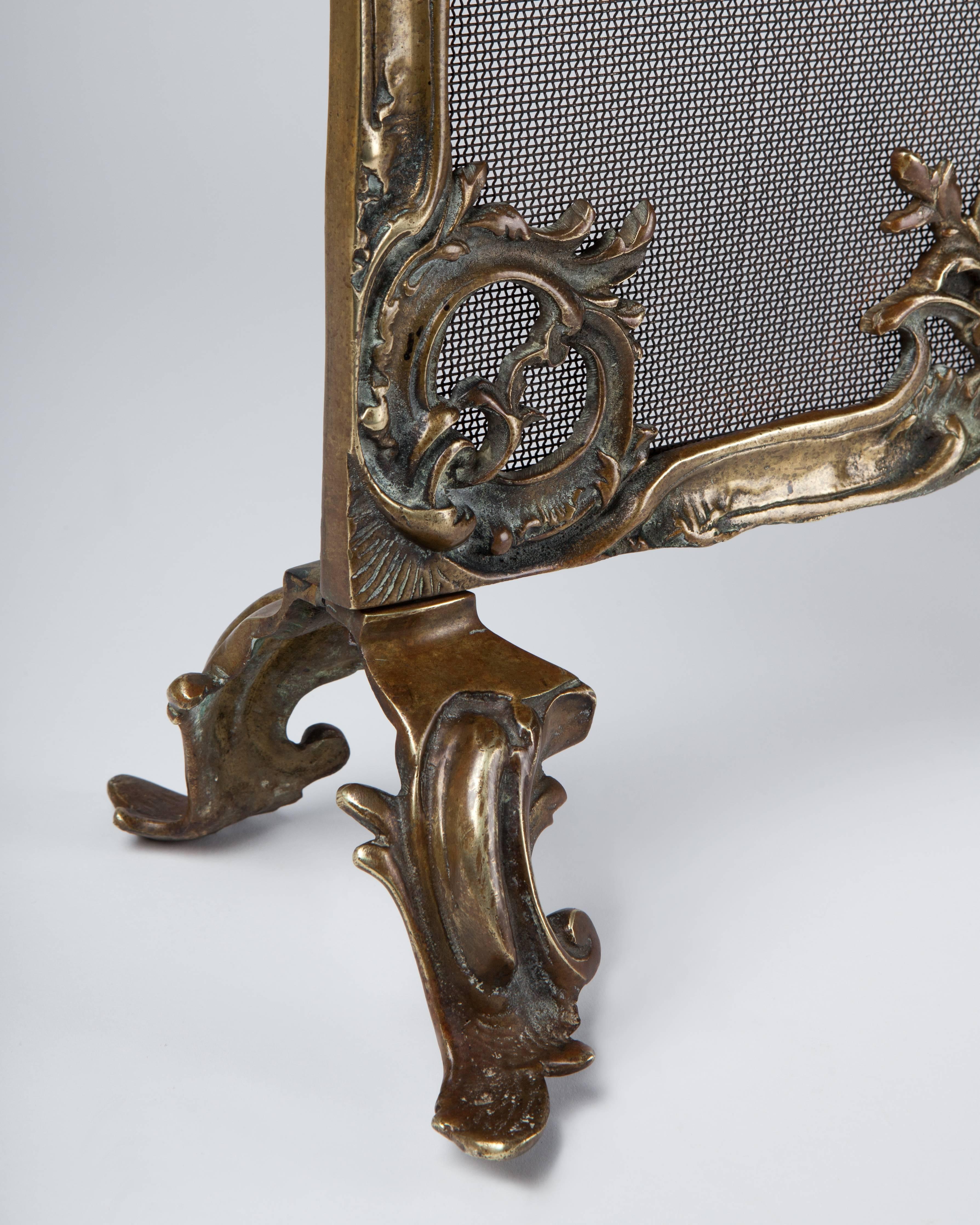 20th Century Bronze Louis XV Fire Screen, Circa 1900