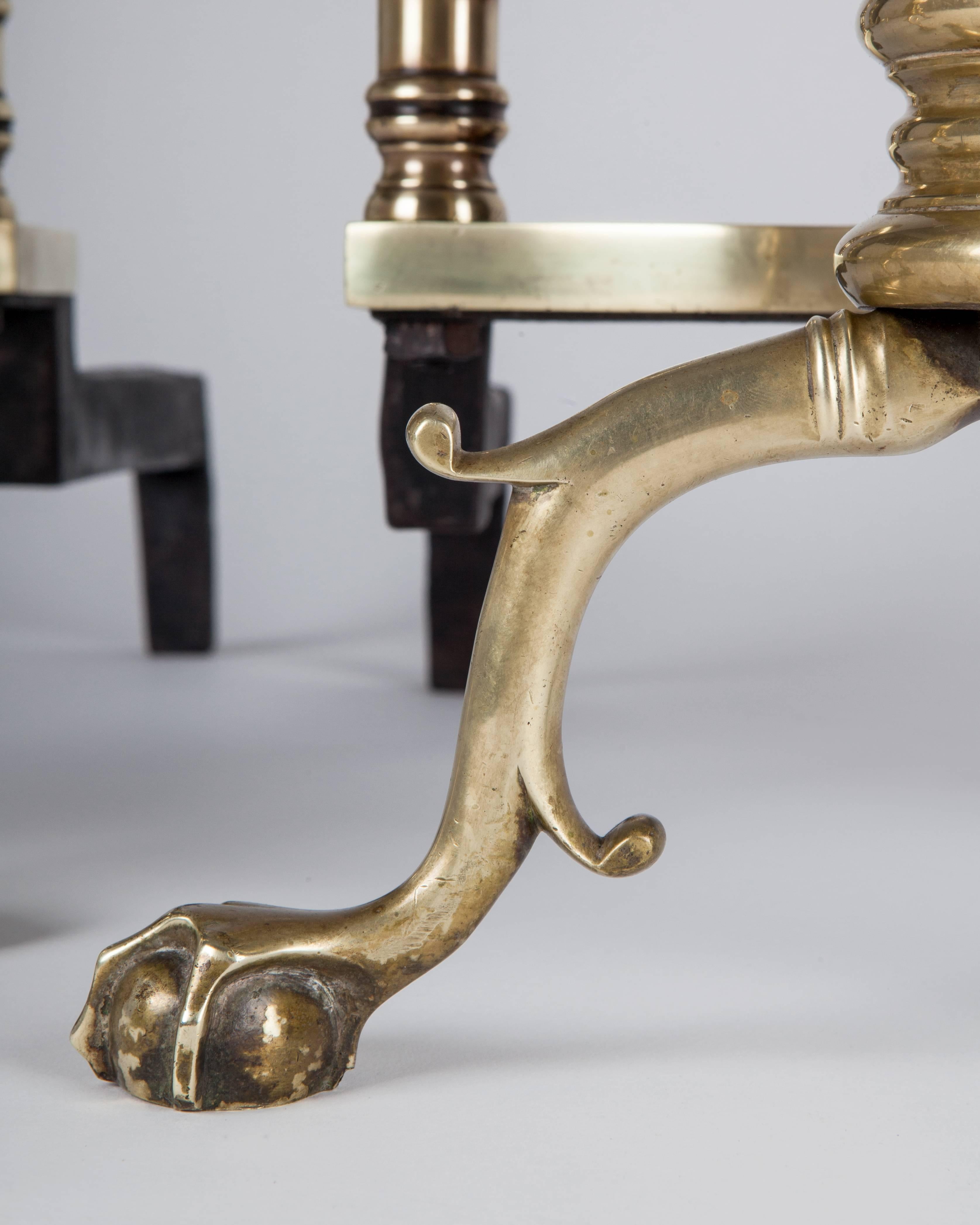 Bronze Baroque Andirons, circa 1920 In Excellent Condition In New York, NY