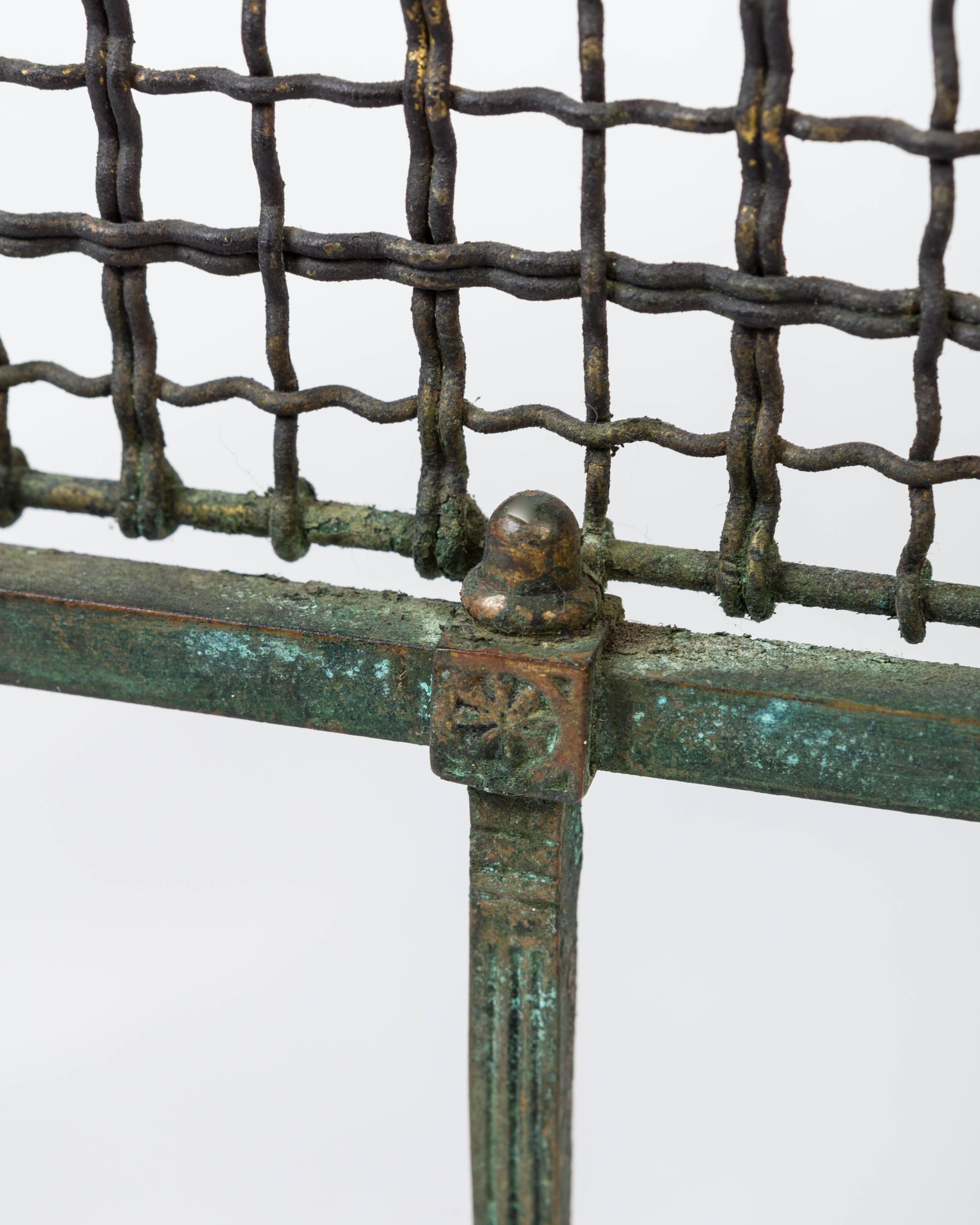 Victorian Verdigris Brass Fire Screen, circa 1890