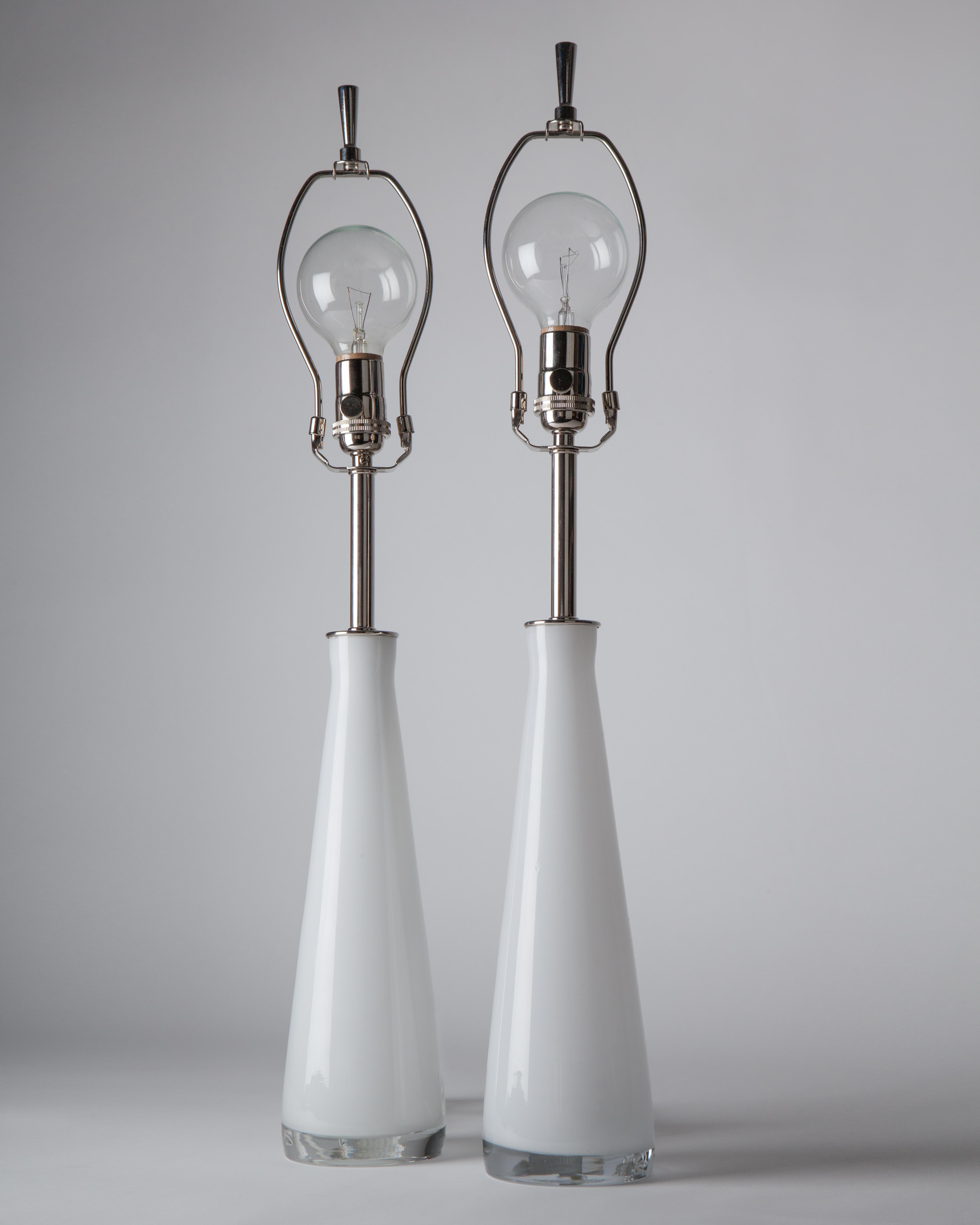 Mid-Century Modern White Falkenberg Table Lamps, circa 1970