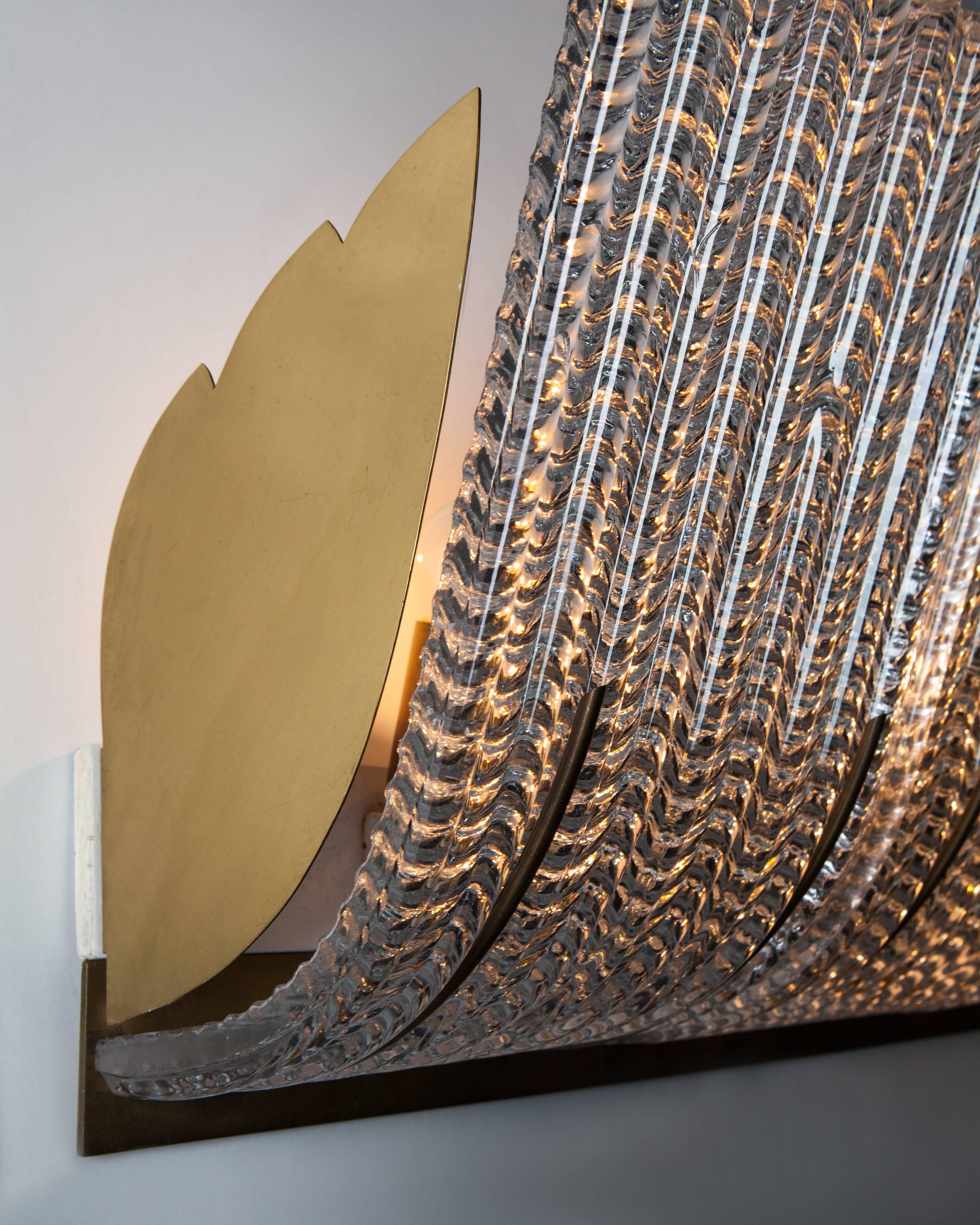 Brass Art Deco Sconce, circa 1950 In Good Condition In New York, NY