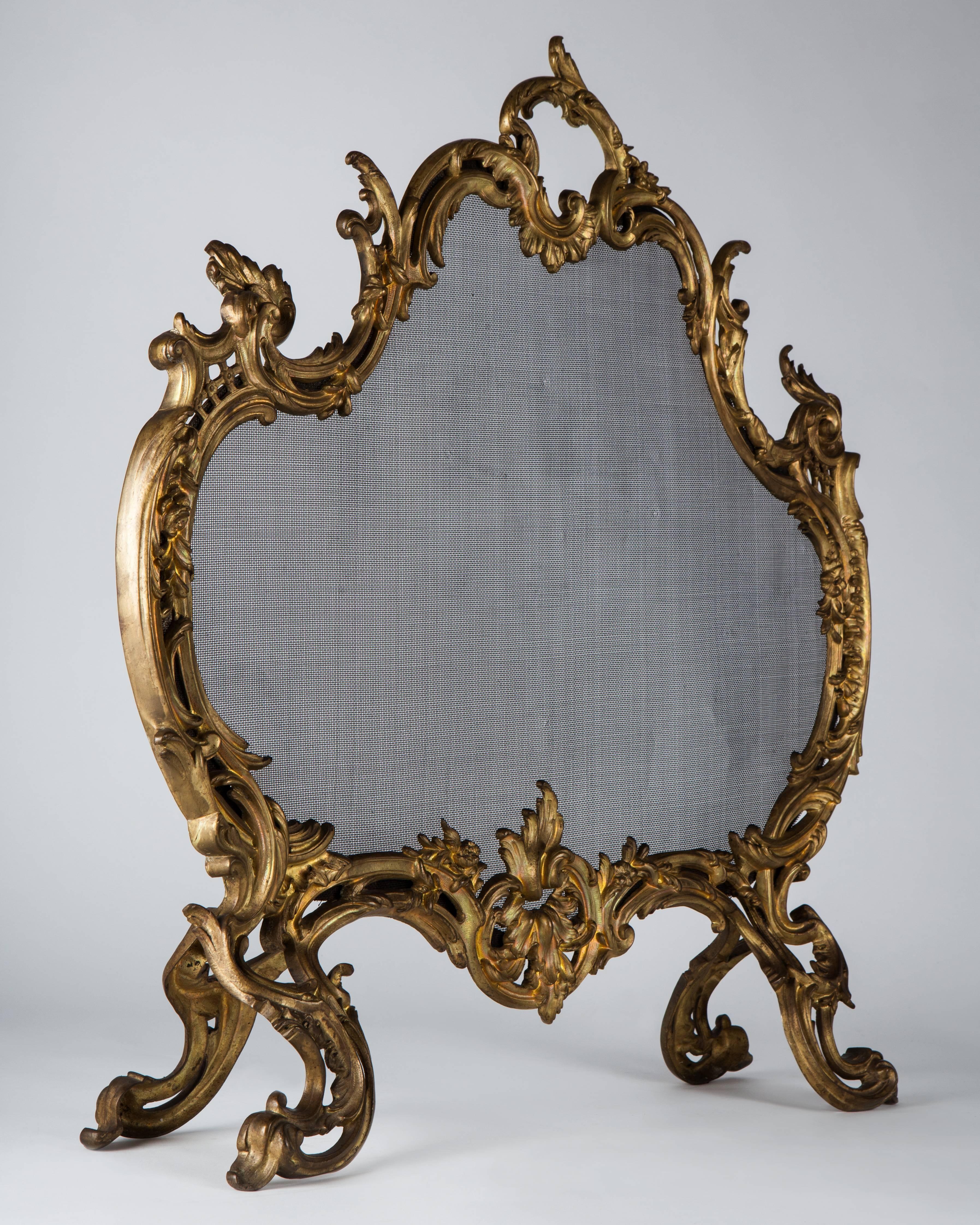 French Gild Fire Screen, circa 1890 In Good Condition In New York, NY