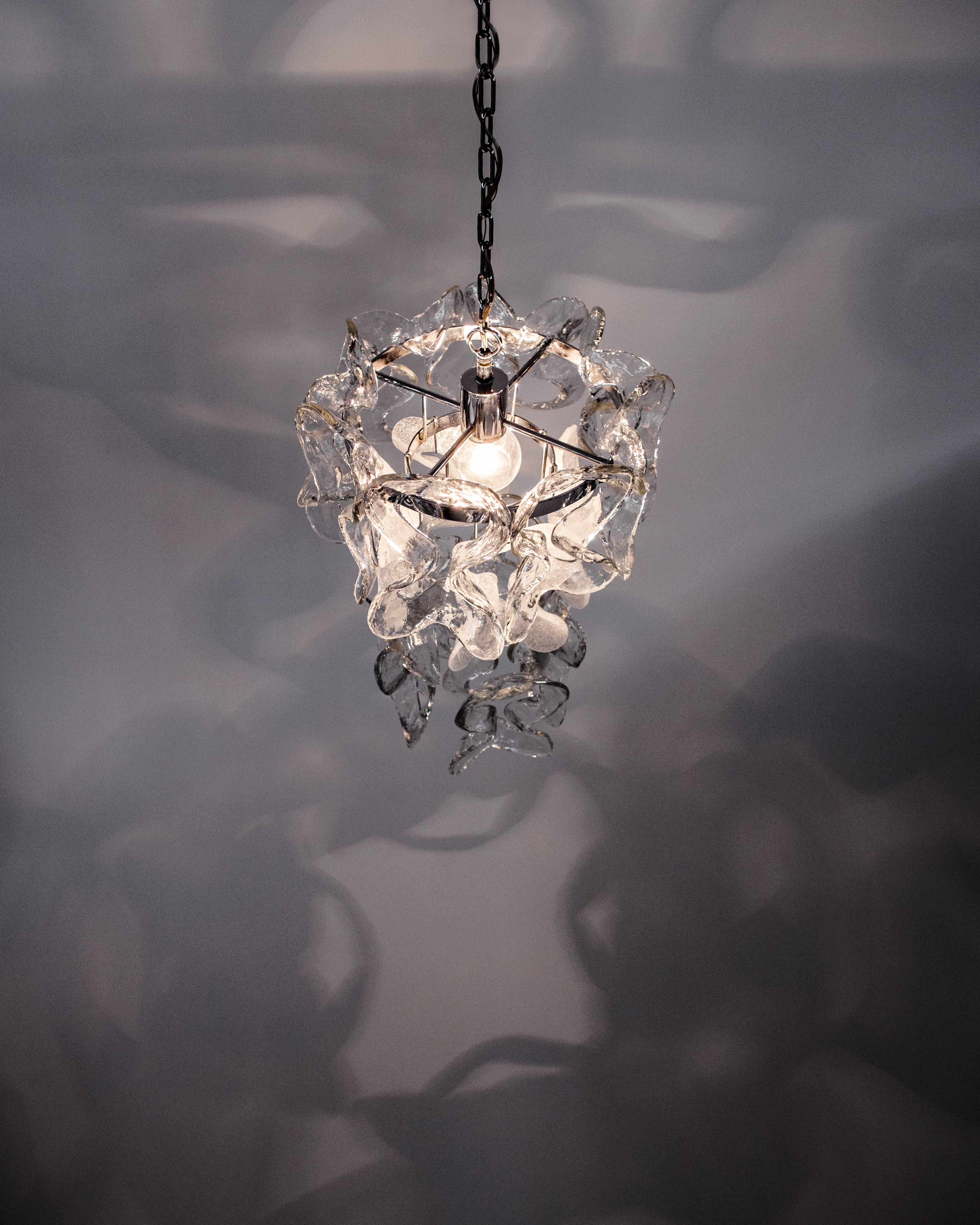 Kalmar Glass Chandelier, circa 1970 In Excellent Condition In New York, NY