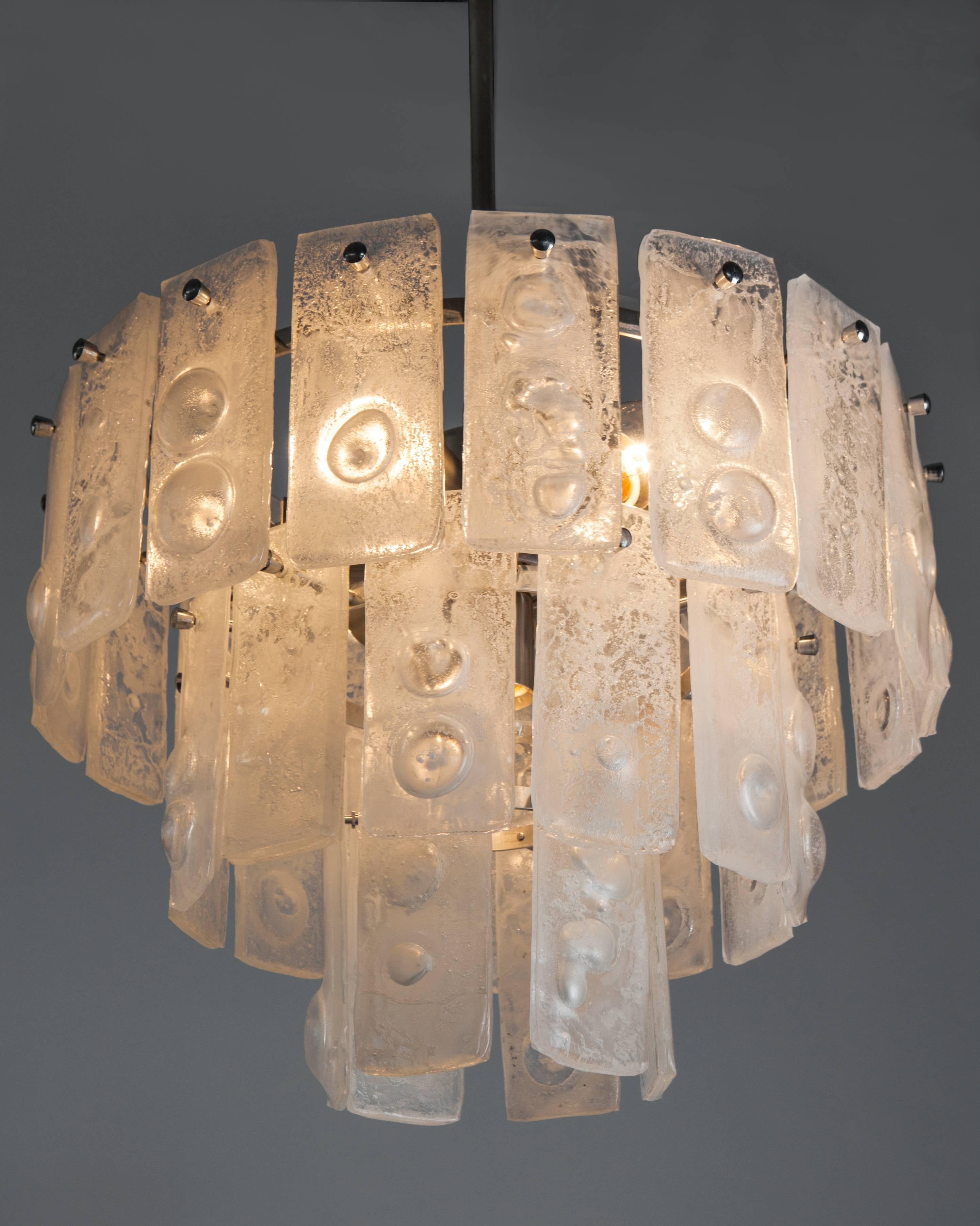 Hand Blown Glass Chandelier, circa 1960 In Excellent Condition In New York, NY