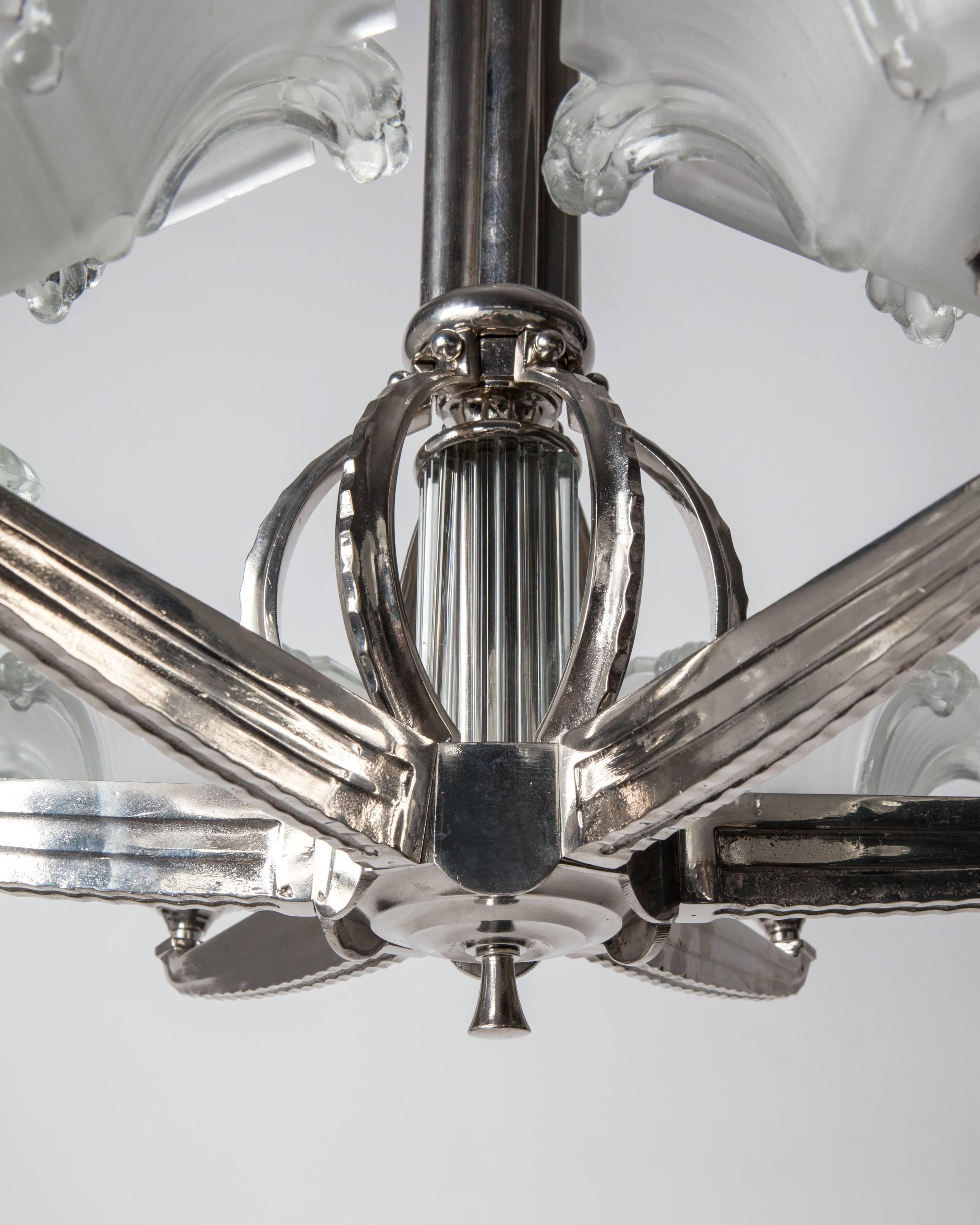 Art Deco Chandelier, circa 1950 In Good Condition In New York, NY