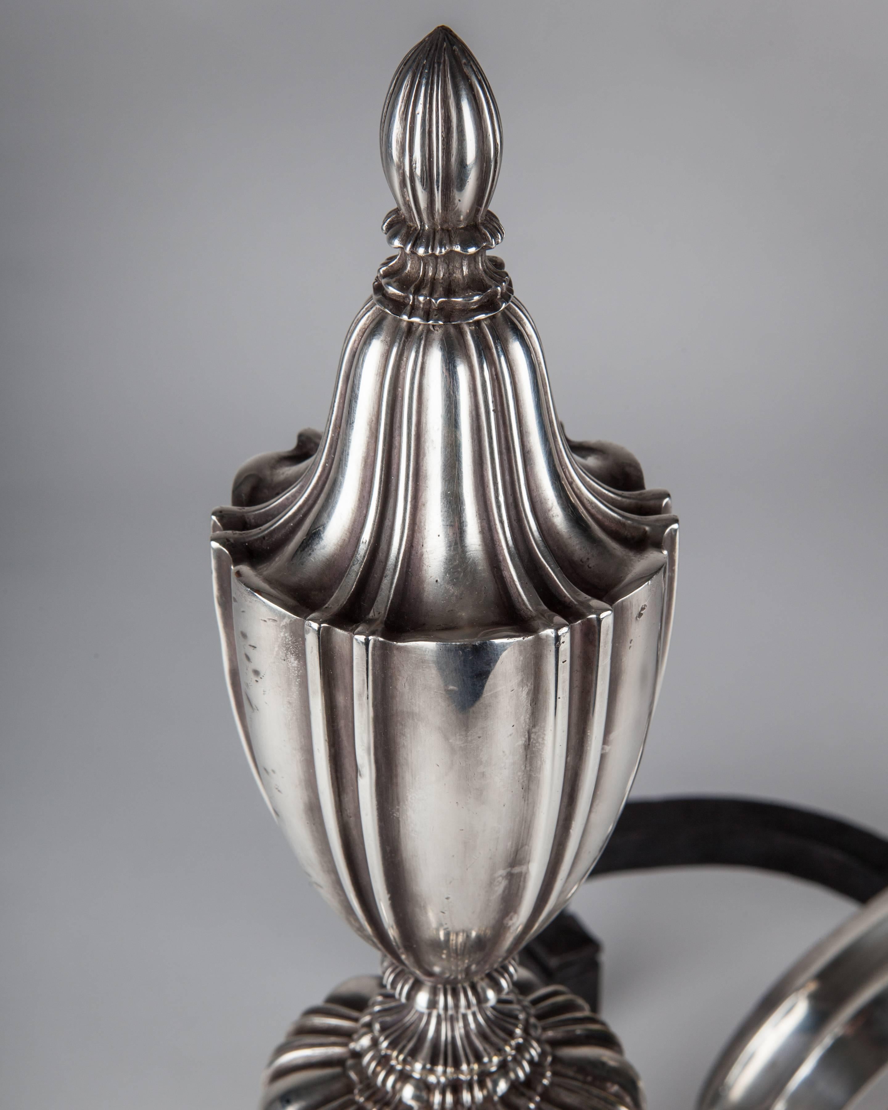 American Caldwell Urn-Form Chenets, circa 1910