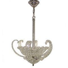 Clear Glass Murano Chandelier