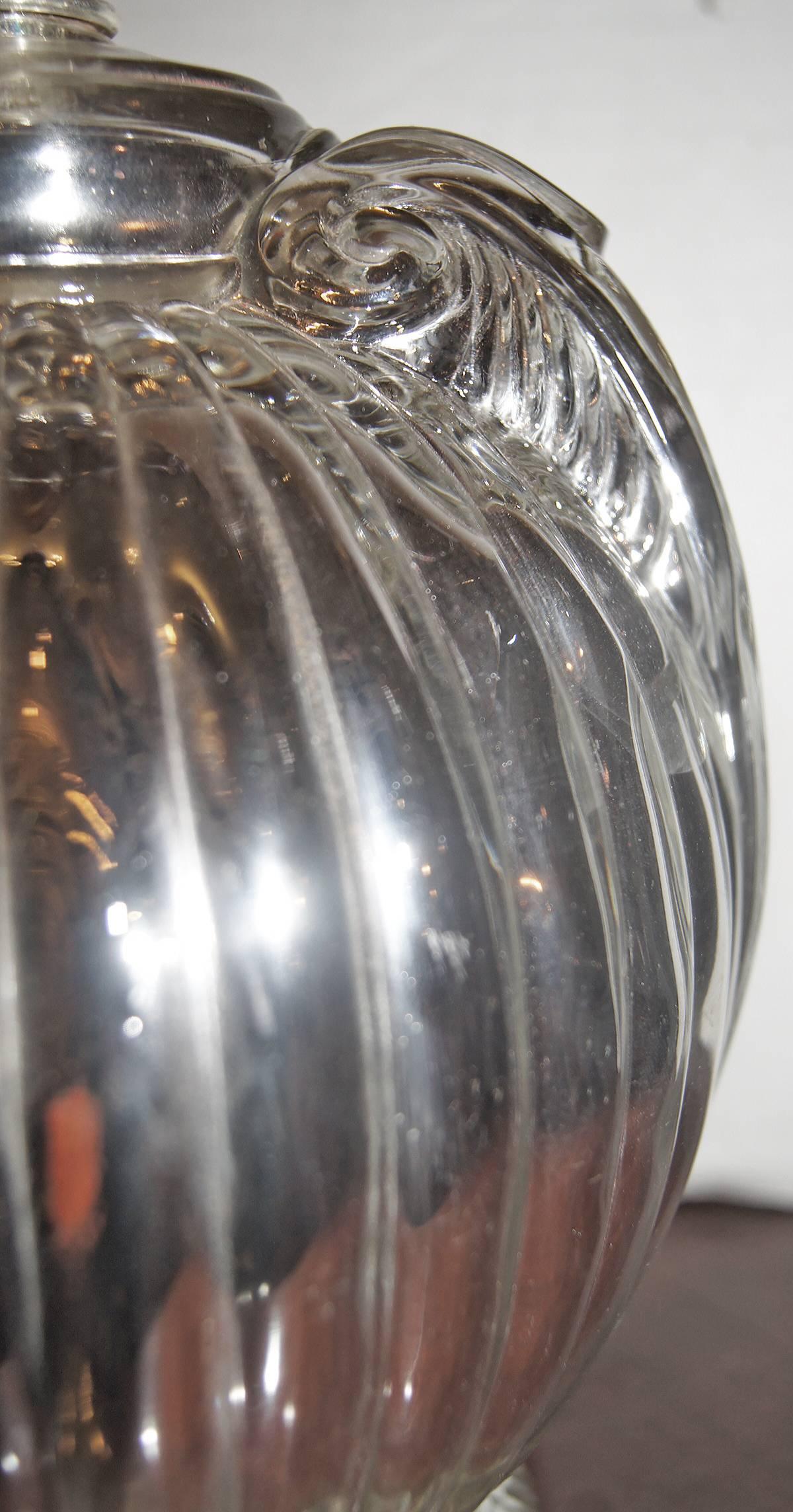 French Urn Shaped Mercury Glass Lamp For Sale