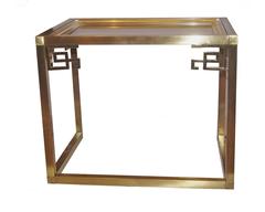 Paar Beistelltische aus Messing der Chinoiserie-Moderne