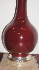 Large Sang de Boeuf Porcelain Lamp