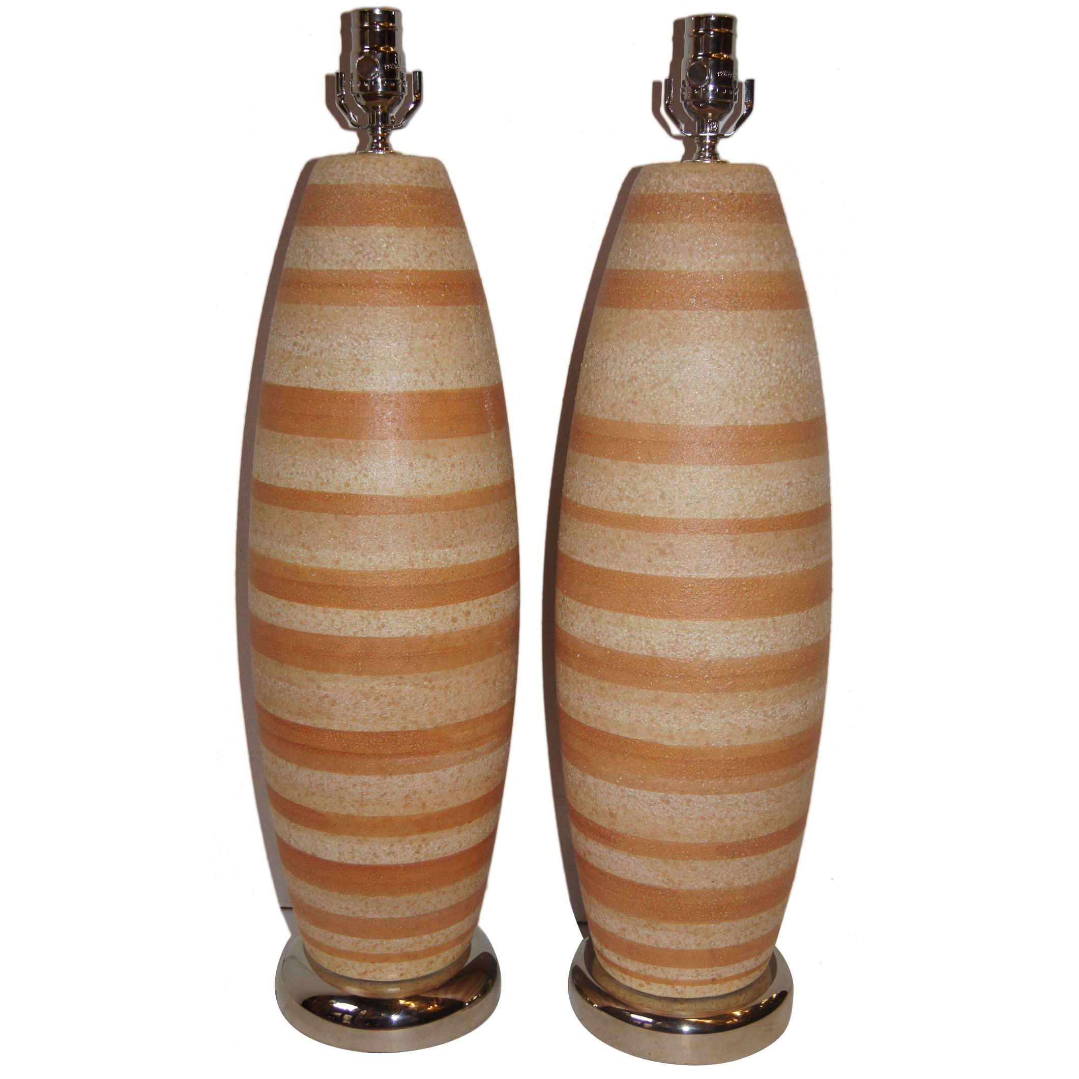 Pair of Large Moderne Table Lamps For Sale