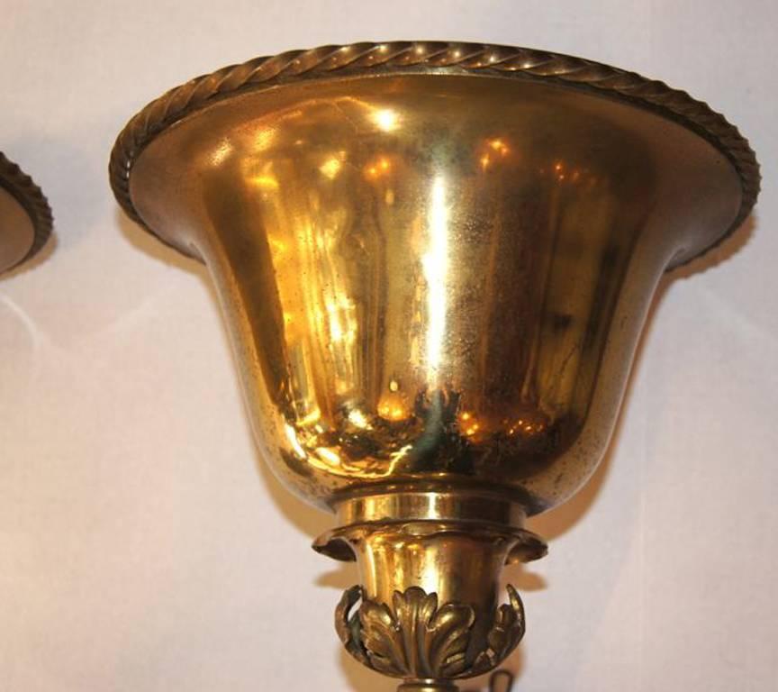 Pair of Bronze Uplight Sconces In Good Condition For Sale In New York, NY