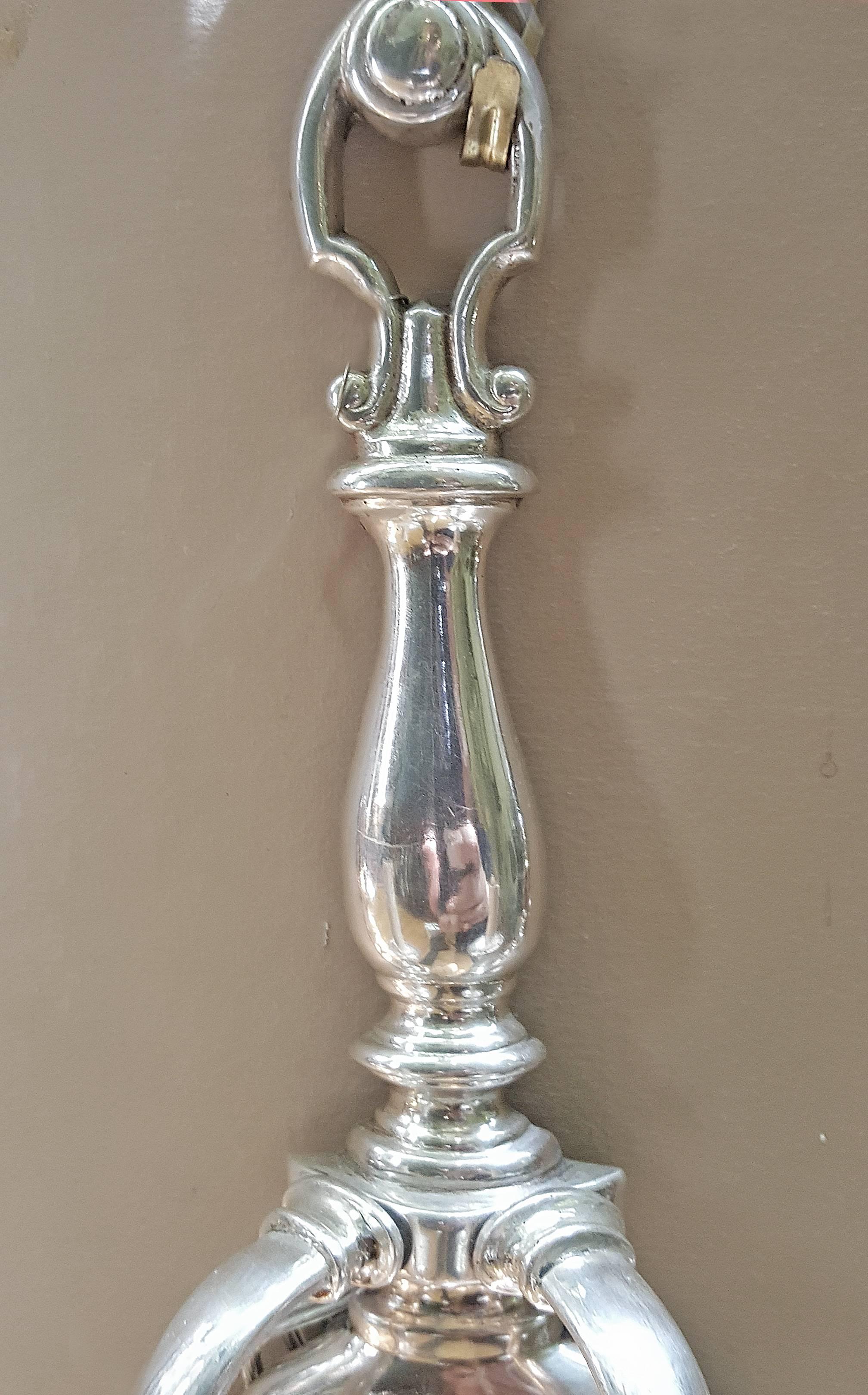 Early 20th Century Pair of Neoclassic Style Silver Sconces For Sale