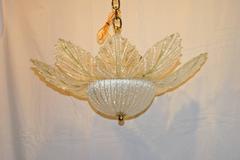 Pair of Midcentury Glass Flower Light Fixtures, Sold Individually