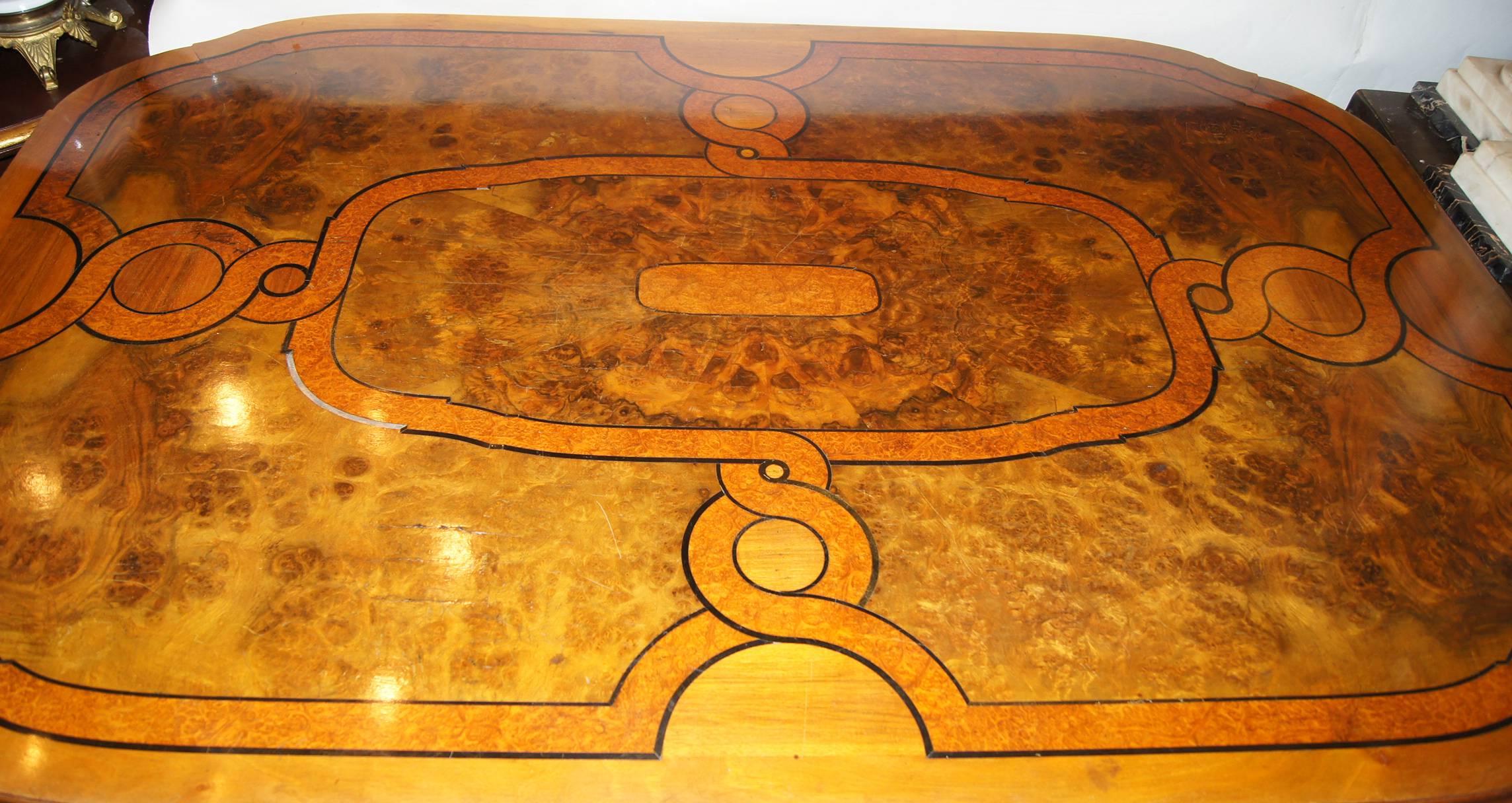 Italian Parquetry Top Table For Sale 1