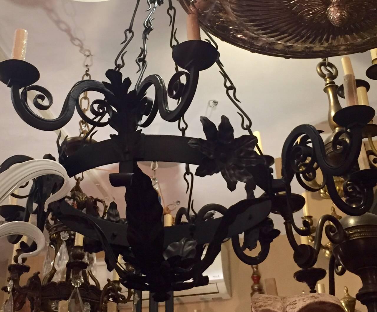 black cast iron chandelier
