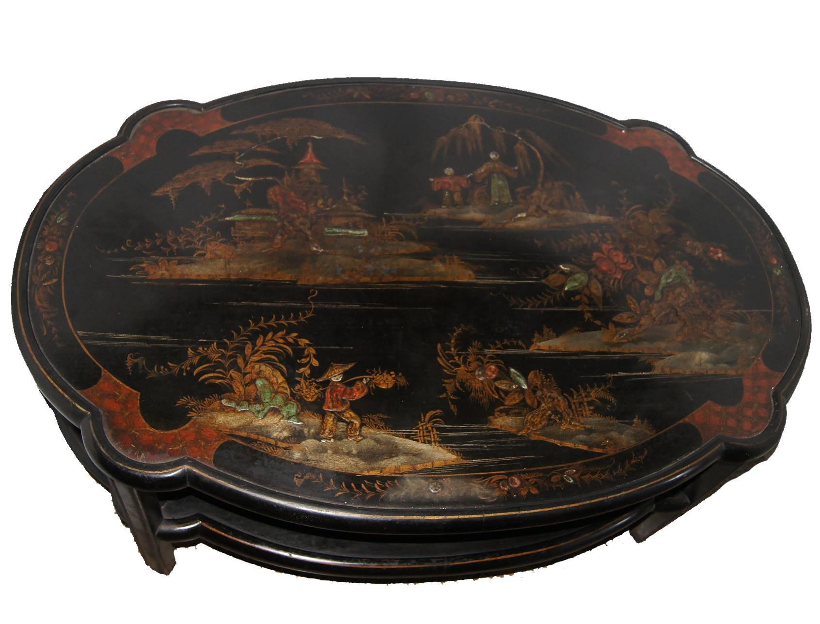 Chinoiserie Painted Coffee Table For Sale 2