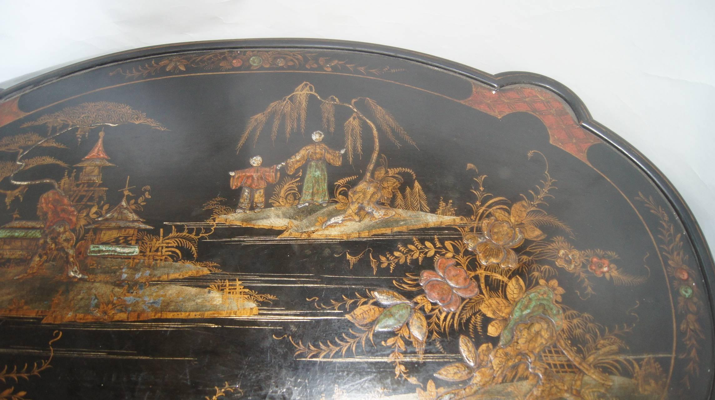 Chinoiserie Painted Coffee Table For Sale 1