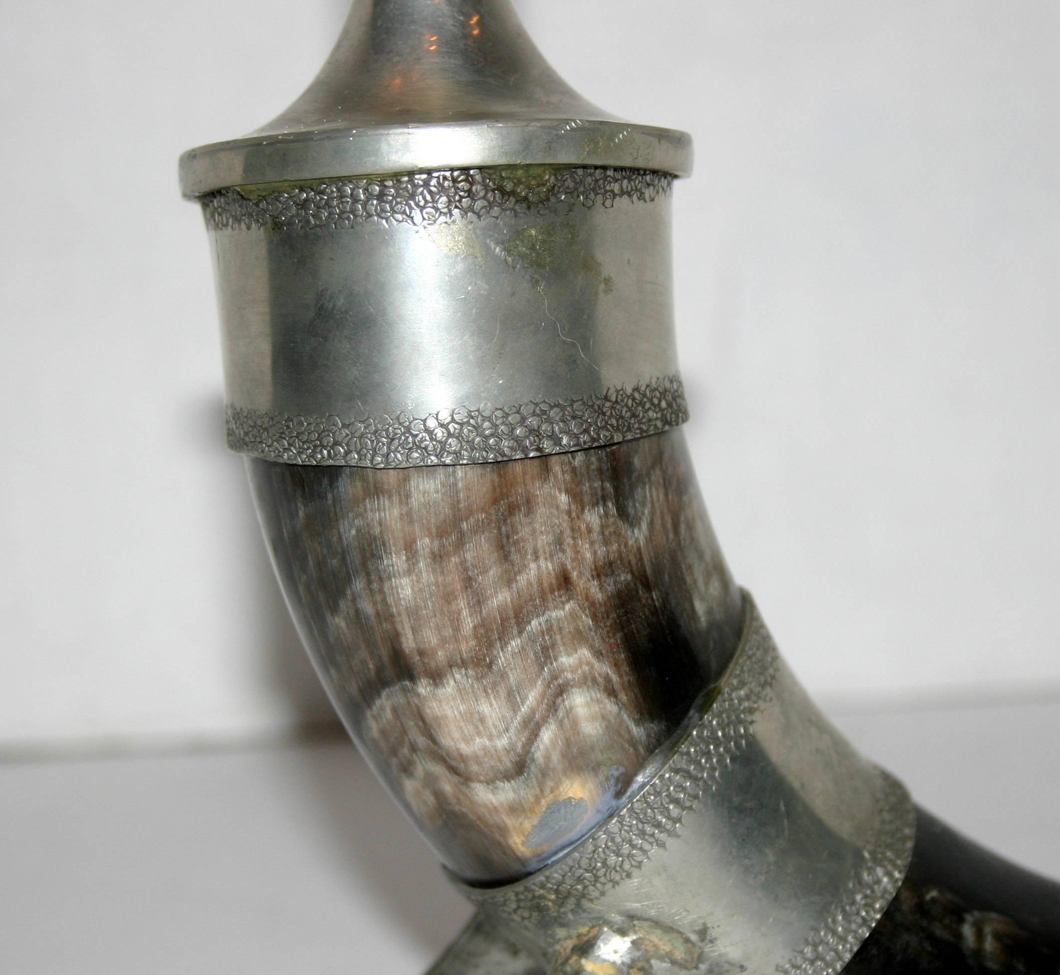 Début du 20ème siècle Trophée de chasse en corne monté en lampe en vente