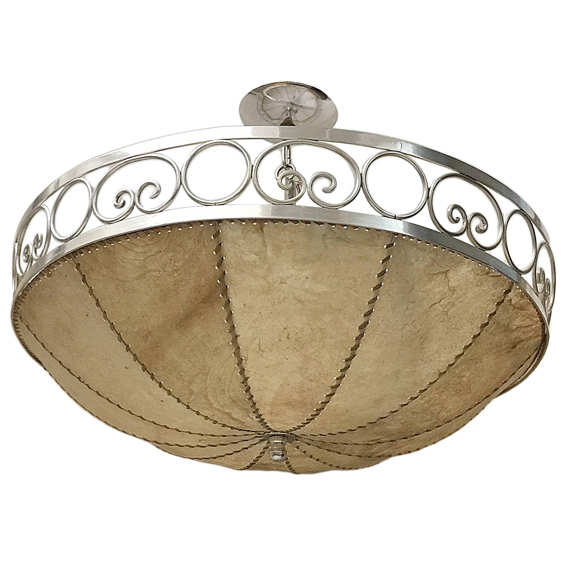 Set of Four Parchment Light Fixtures, Sold Individually For Sale