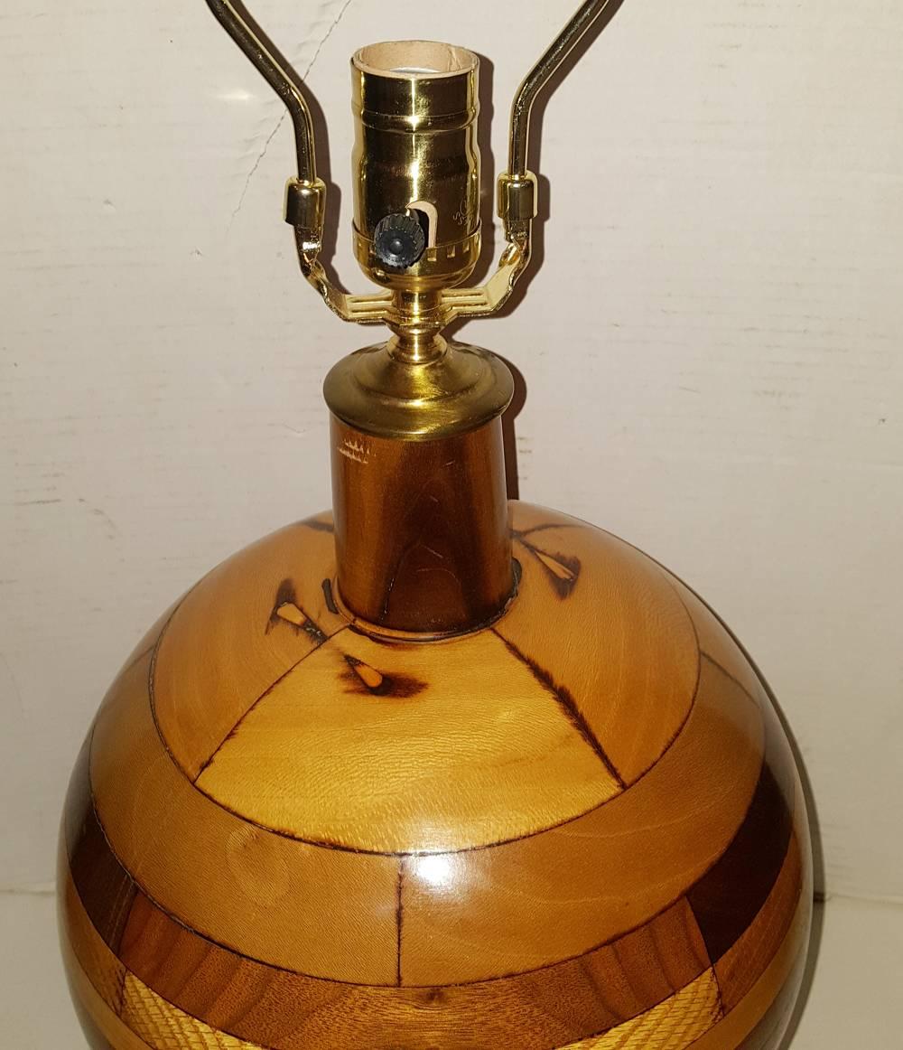 Pair of Wooden Lamps In Excellent Condition In New York, NY