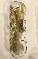 Pair of Glass Sconces with Bronze Back Plates