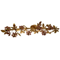 Horizontal Light Fixture with Amethyst Crystals