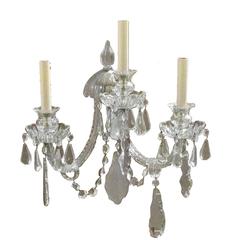 English Cut Crystal Sconces
