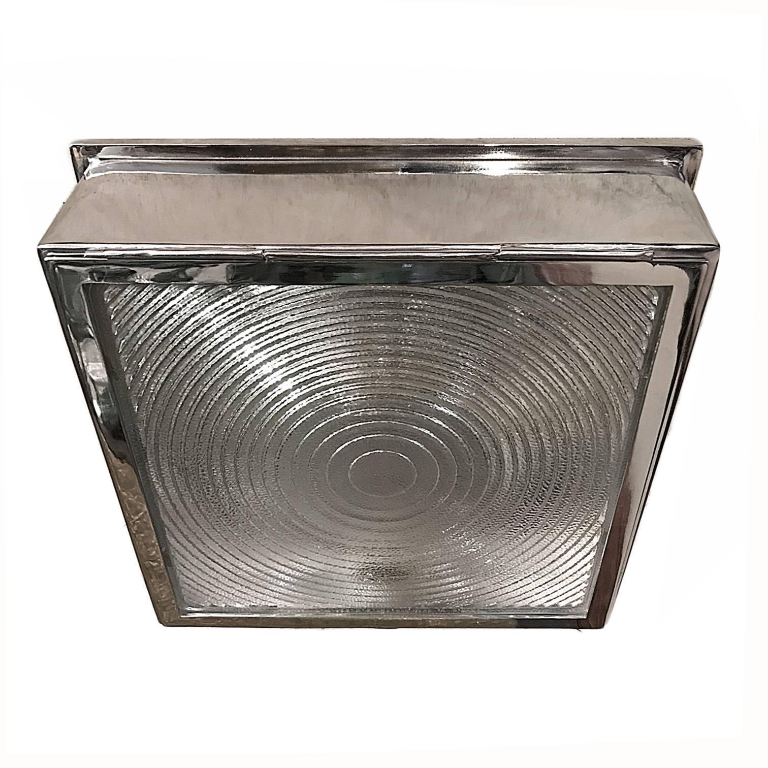 Italian Set of Square Flush Mounted Fixtures, Sold Individually For Sale