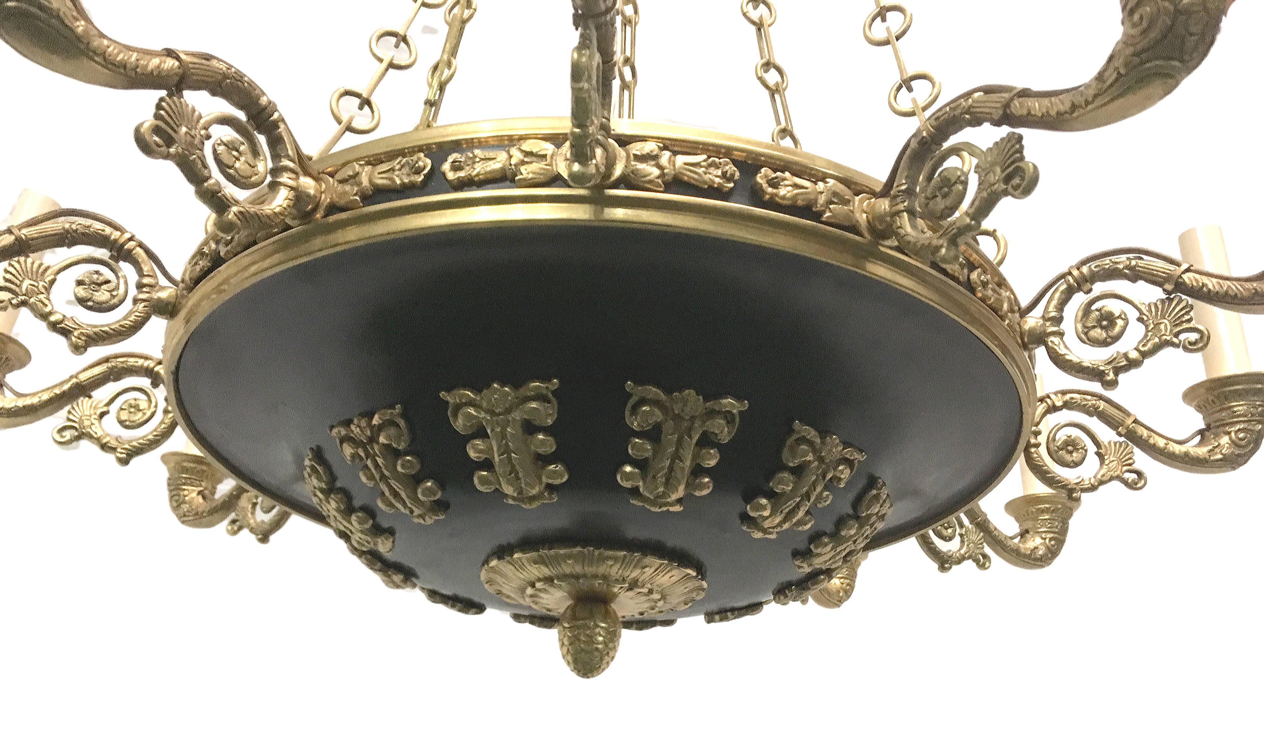 Large Empire Chandelier In Good Condition For Sale In New York, NY