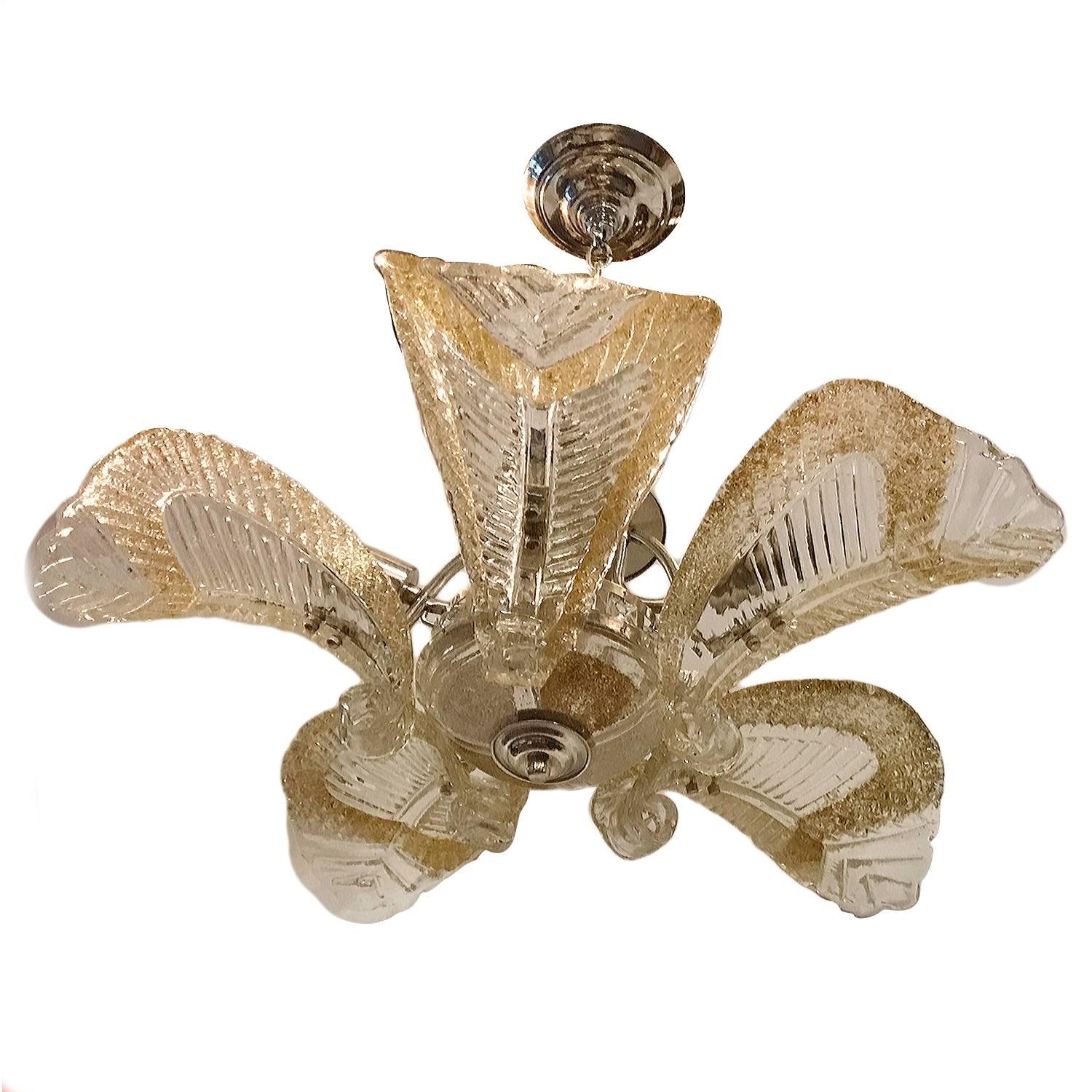 Murano Glass Semi Flush Light Fixture