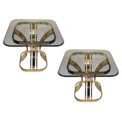 Vintage Pair of Moderne Gilt Side Tables