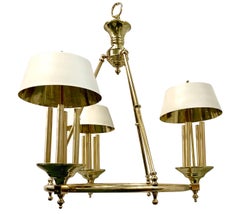 Large Bronze Library Light with Shades