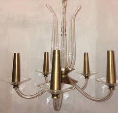 Moderne French Glass Chandelier