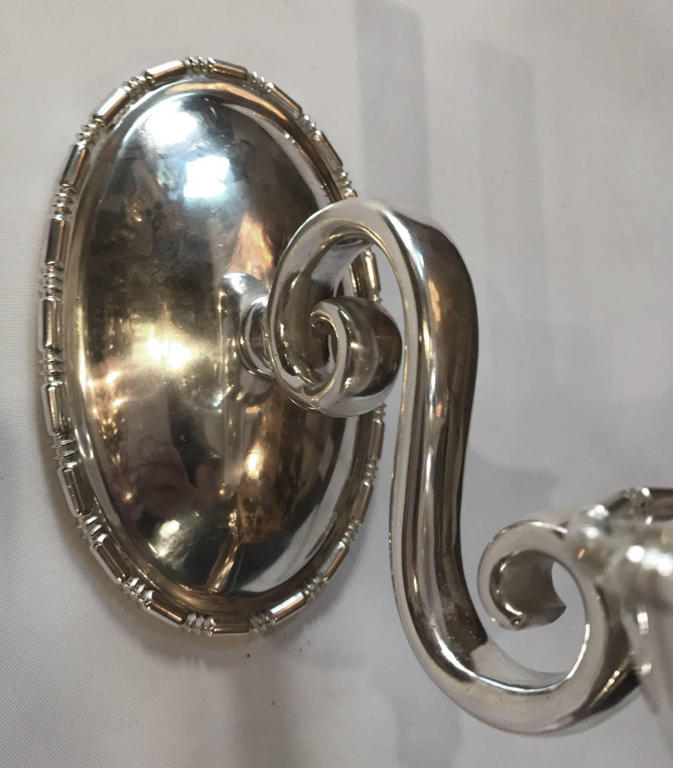 Early 20th Century Set of Four Silver Plated Sconces