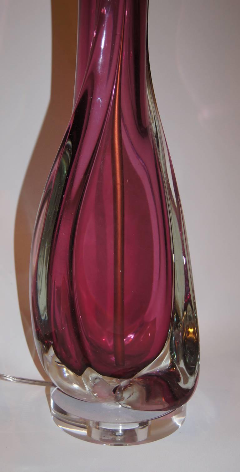 Italian Amethyst Glass Table Lamp 1