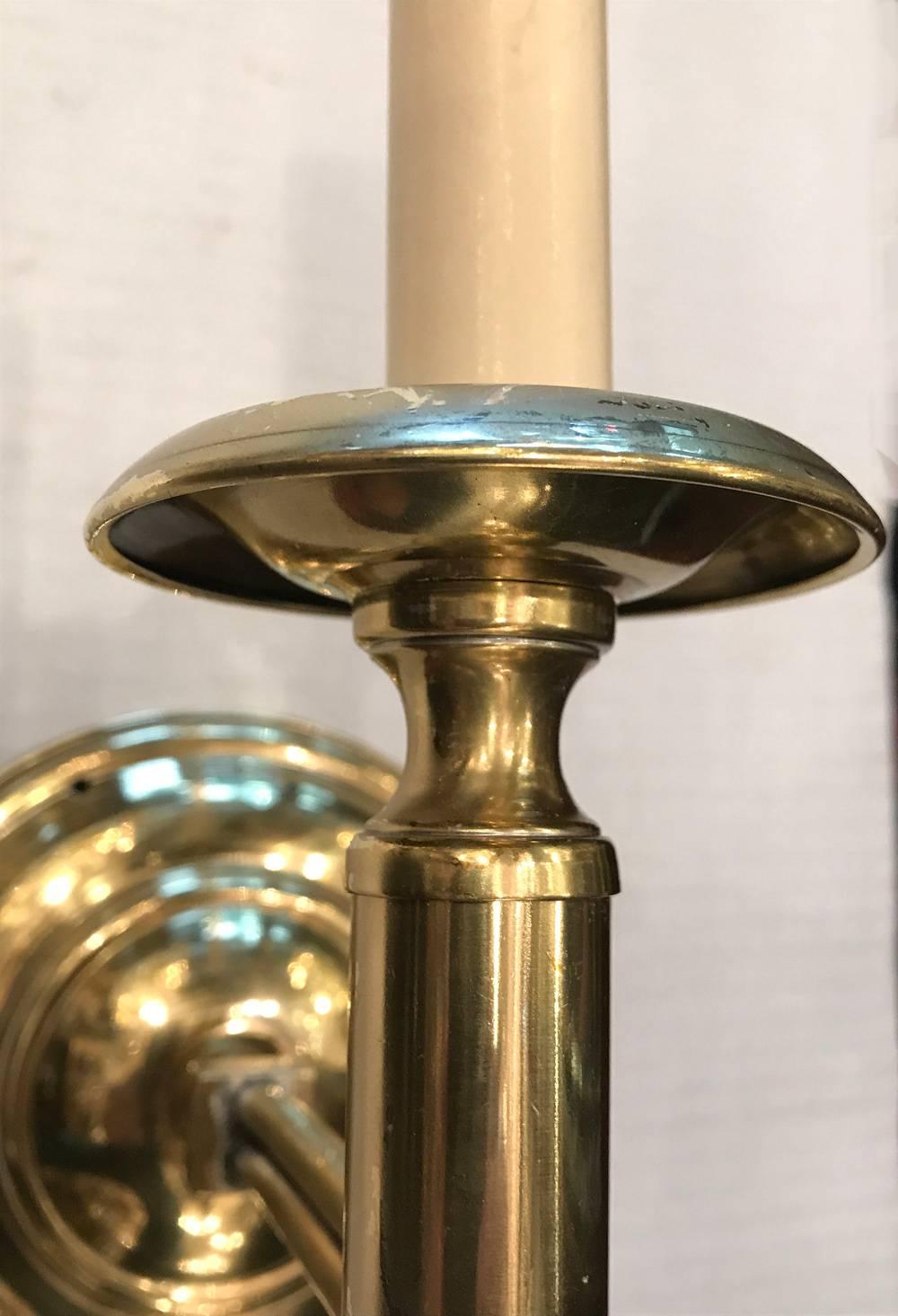 Set of Eight Neo Classic Gilt Sconces In Excellent Condition For Sale In New York, NY