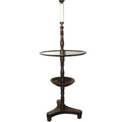 Mahogany Floor Lamp with Table