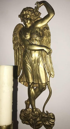 Pair of Cast Bronze Angel Shaped Sconces