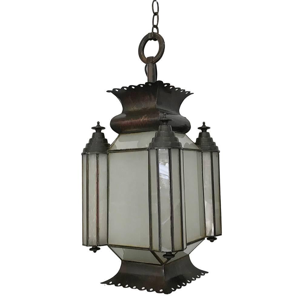 Moroccan Style Copper Lantern For Sale