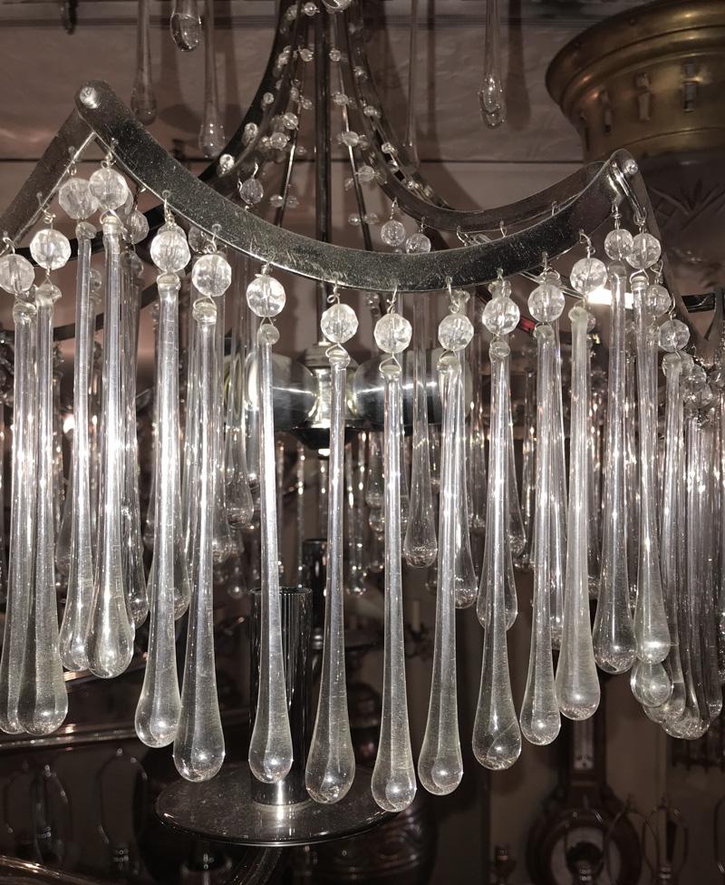 Pair of Glass Pendant Light Fixtures For Sale 4