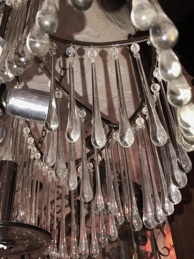Pair of Glass Pendant Light Fixtures For Sale 7