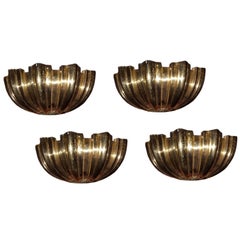 Set aus Bronzeschalen-Wandleuchtern, verkauft in Paaren 