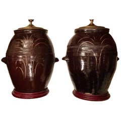Pair of Large Ceramic Jug Lamps